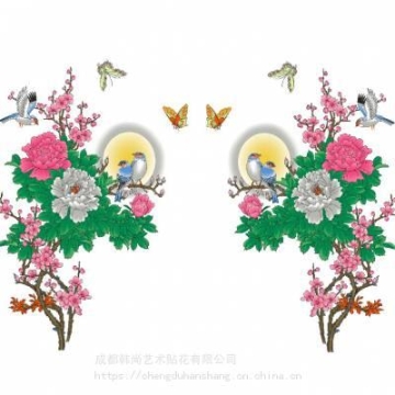 韓尚家具貼花廠家直供來圖定制家具花水轉(zhuǎn)印貼紙加工水移花水轉(zhuǎn)印紙牡丹花簡約百搭