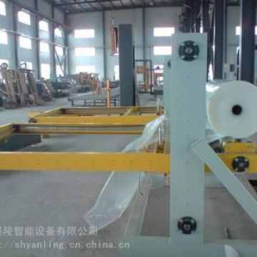 YL-1200FM自動(dòng)在線框架通過式托盤棧板頂部底部覆蓋膜機(jī)