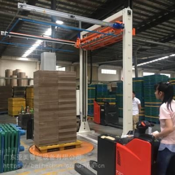 纏膜機 全自動在線式覆膜機 覆頂纏繞機 在線式覆膜廣東廣州惠州珠三角廠家
