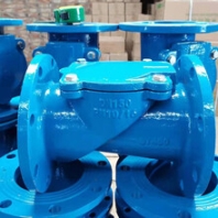 H44X橡膠瓣止回閥法蘭鑄鐵單向逆止閥DN50-DN800