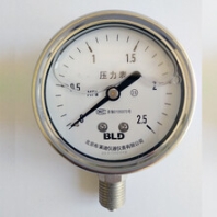 北京布萊迪BLD全不銹鋼耐震壓力表YTN-63H0-2.5MPa全鋼耐震