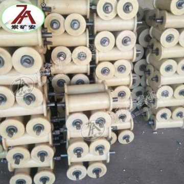 礦安 礦山輸送設(shè)備用尼龍地滾150*350 絕緣樹(shù)脂高分子地滾輪 耐磨性好