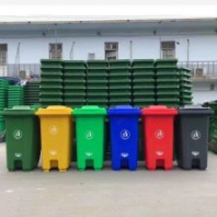亳州塑料垃圾桶環(huán)衛(wèi)垃圾桶240升戶外分把垃圾桶