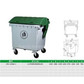 供應(yīng)塑料垃圾桶1200升環(huán)衛(wèi)垃圾桶大垃圾桶
