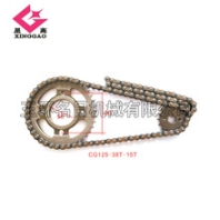 摩托車鏈輪配件大小齒QJ125-43T-15T鏈條齒輪鏈盤套鏈
