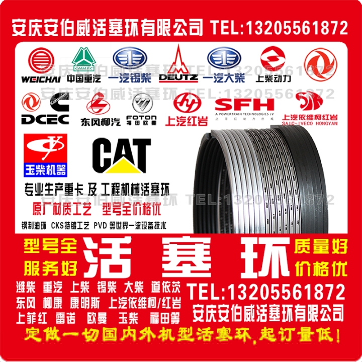 安慶儀征安伯威活塞環(huán)廠重卡及工程機(jī)械活塞環(huán)PISTONRING