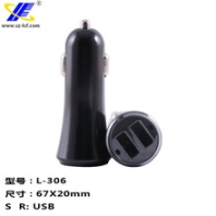 車載充電器/雙USB/塑膠車充外殼L-306