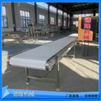 白色pp鏈板輸送機(jī)塑料板鏈傳送帶灌裝制品傳動設(shè)備