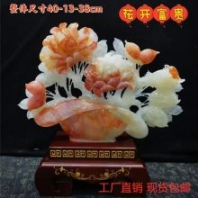 天然玉石雕刻盆景花玉石工藝品創(chuàng)意雕刻盆景玉器客廳花樹玉石擺件