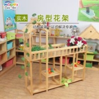 幼兒園室內(nèi)花架 山東厚樸室內(nèi)實木多層組合盆景花架批發(fā)