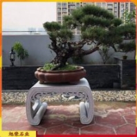 中式仿古石雕花架 盆景裝飾石頭底座 庭院花缽托架整套款式