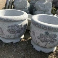 小區(qū)大理石花盆造價 別墅裝飾黃銹石盆景圖案 青石花盆多少錢