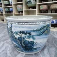 陶瓷大缸魚缸水缸養(yǎng)魚庭院特大號(hào)睡蓮荷花缸室外養(yǎng)魚盆擺件
